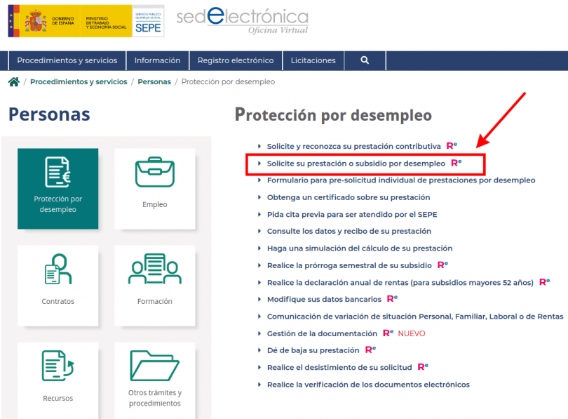 Cómo solicitar prestaciones con el nuevo modelo del SEPE ...
